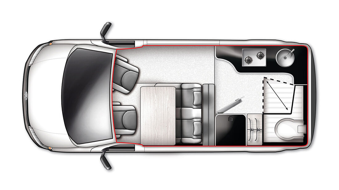 Westfalia Club Joker VW T5, Grundriss