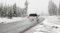 Winter, Schnee, Straße, Auto