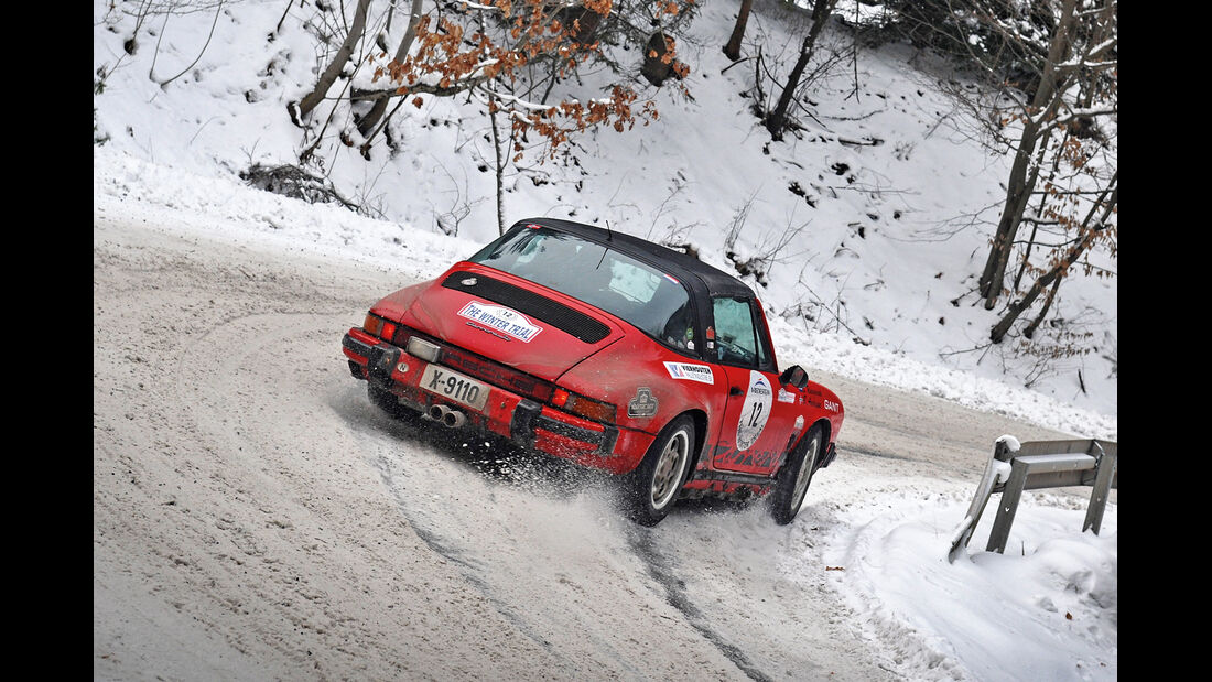 Winter Trail, Porsche 911 Targa, Heckansicht