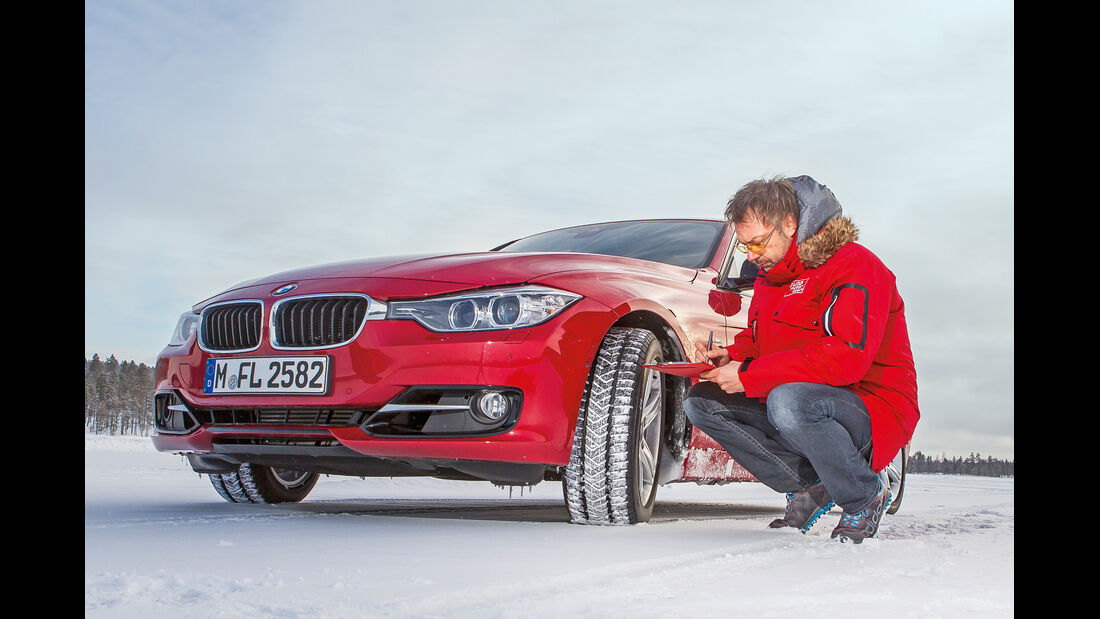 Winterreifen, BMW 330d, Testfahrt