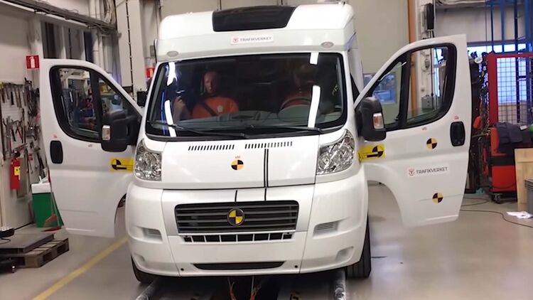 Wohnmobil Crashtest Schweden Zentralamt fŸr Verkehrswesen Trafikverket 2019