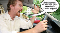 Wütende Autofahrer