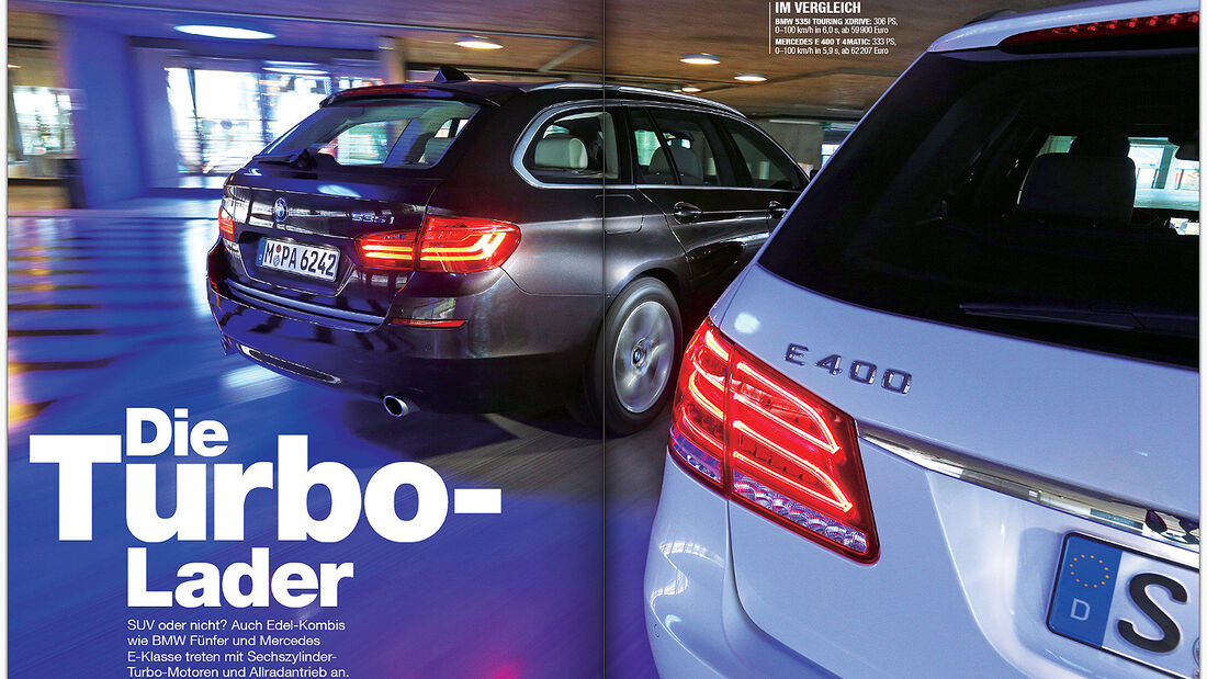 ams 07/2014 VT BMW 535i X-Drive vs MB E 400 T 4-Matic