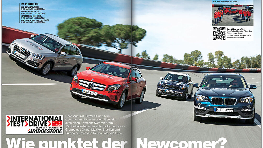 ams 08/2014, Test Audi Q3, BMW X1, Mercedes GLA, Mini Countryman