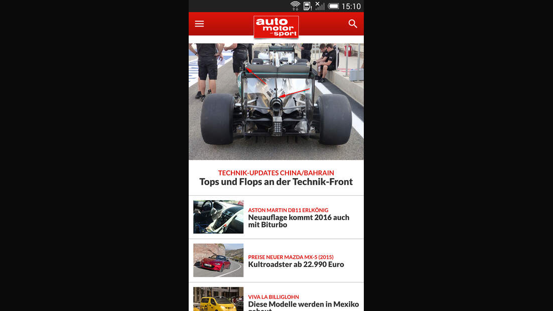 Update auto motor und sportApp Neue Optik, besseres Menü, mehr Videos