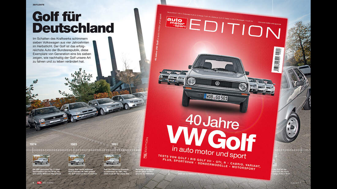 Sonderheft 40 Jahre VW Golf in auto motor und sport Alles über den VW