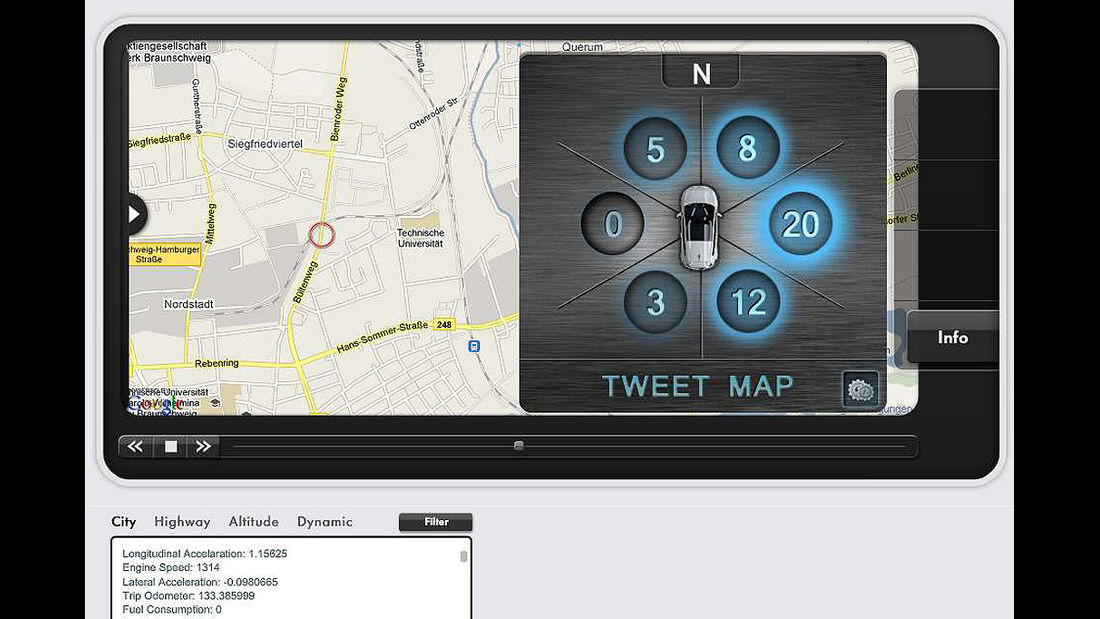 iPhone-App, VW App my Ride, Tweet Map