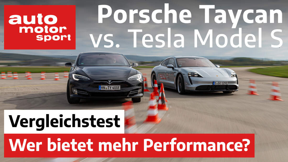 Tesla Model S P100D vs Porsche Taycan Turbo S | Power-Duell der Elektro ...