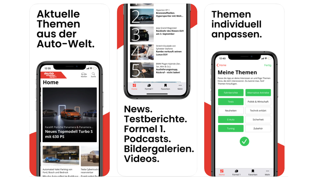 auto motor und sportApp für Android und iOS AUTO MOTOR UND SPORT