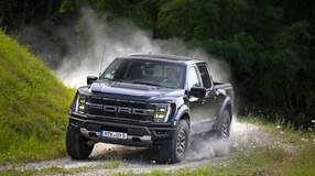 F-150 Raptor, HŸgel, Gras, Staub