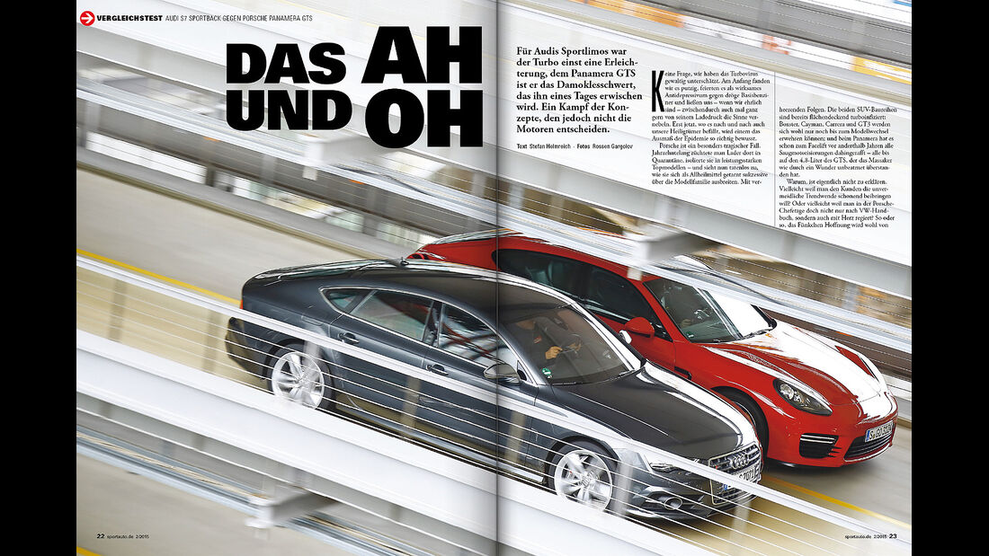 spa0215, Heftvorschau, Audi S7 Sportback, Porsche Panamera GTS, Vergleichstest