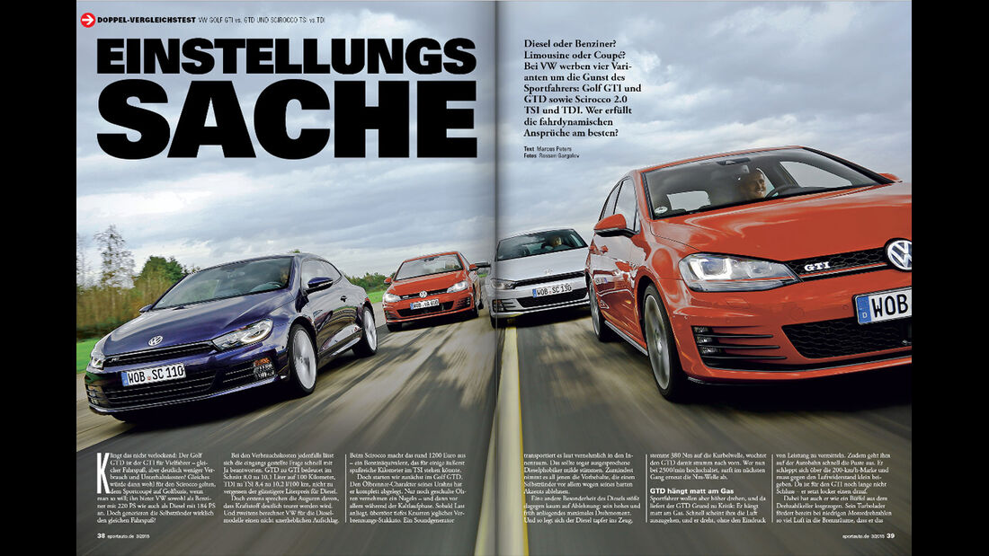 sport auto - Ausgabe 03/15 - Test - VW Golf - VW Scirocco - Screenshot